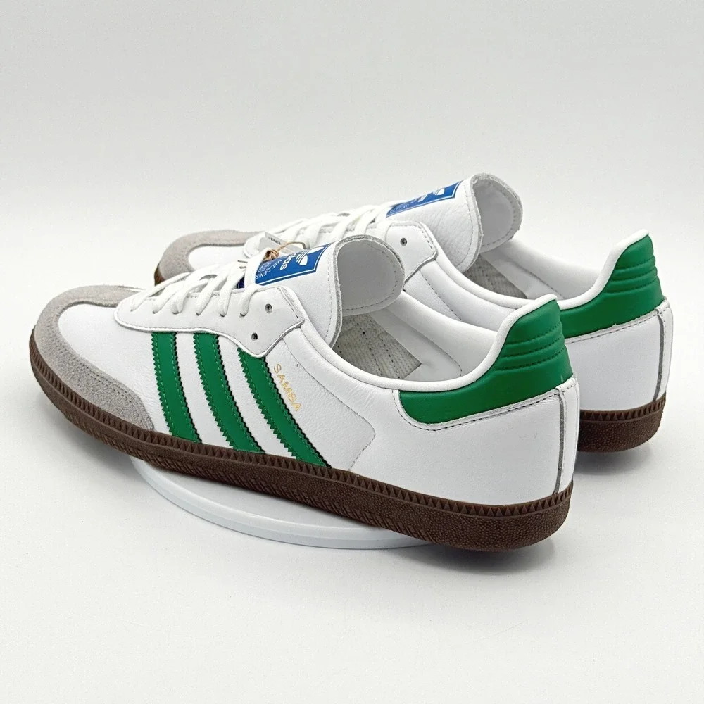 Adidas Samba OG Size 12 Mens Cloud White/Green IG1024, NEW